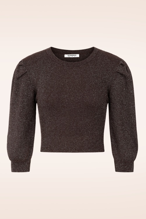 Glamorous - Cocoa Glint gebreid truitje in bruin 2