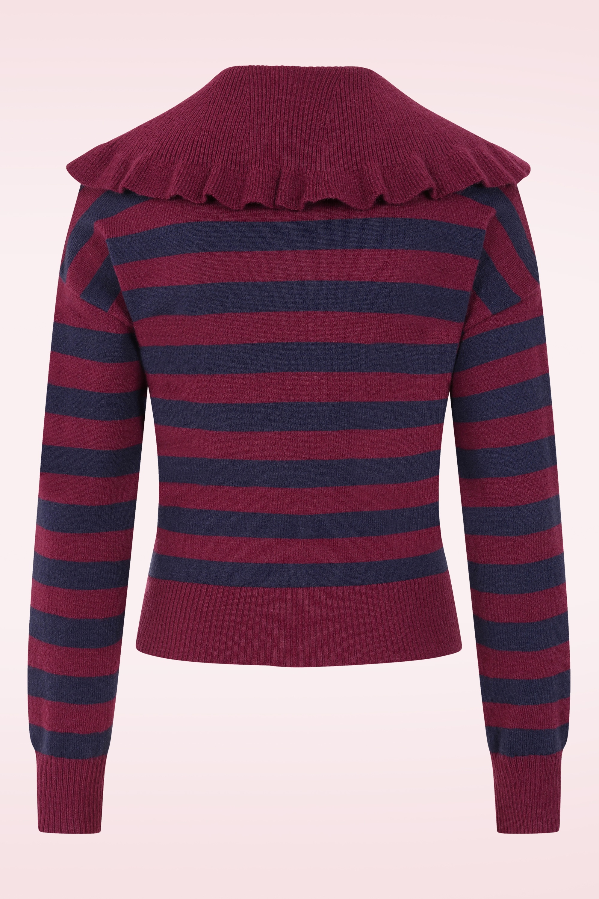 Glamorous - Sally gestreepte cardigan in bordeaux en marineblauw 3