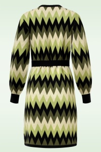 Smashed Lemon - Kyra gebreide jurk in legergroen 4