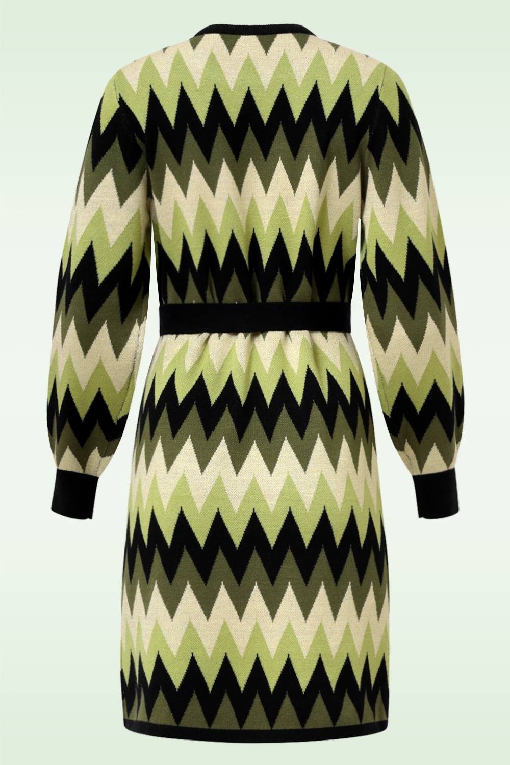 Smashed Lemon - Kyra gebreide jurk in legergroen 4