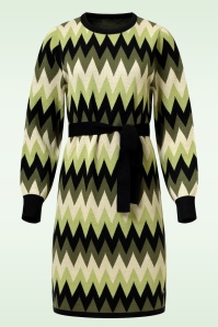 Smashed Lemon - Kyra gebreide jurk in legergroen 2