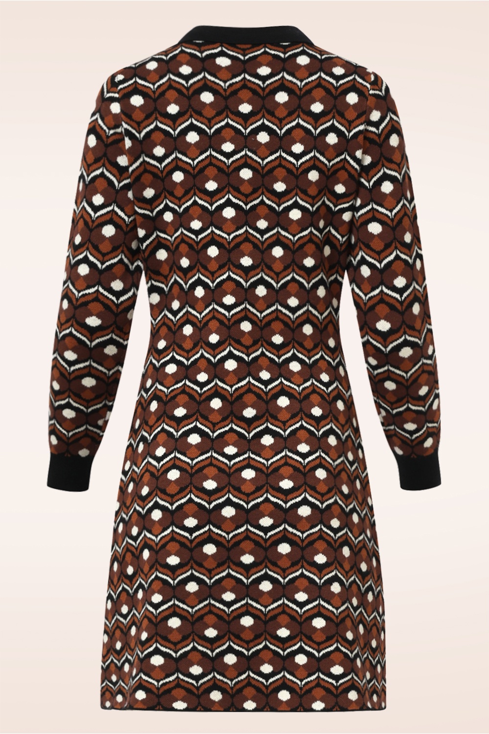Smashed Lemon - Novah gebreide jurk in bruin en zwart 6