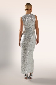 Glamorous - Moonlight Glam maxi jurk in zilver 5