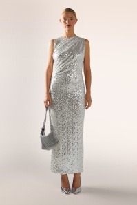 Glamorous - Moonlight Glam maxi jurk in zilver