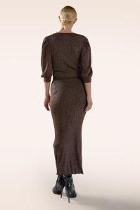 Glamorous - Cocoa Glint gebreide midi rok in bruin 4