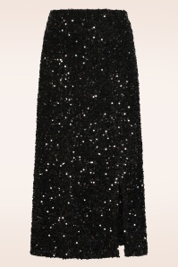 Smashed Lemon - Senna midi rok met pailletten in zwart 2