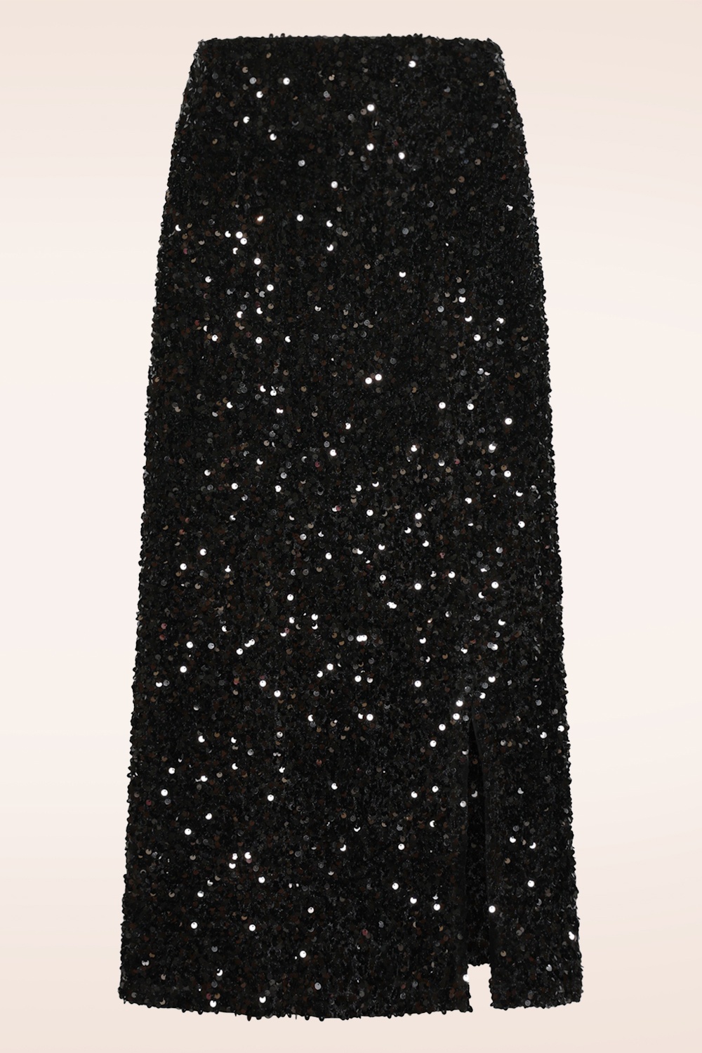 Smashed Lemon - Senna midi rok met pailletten in zwart 2