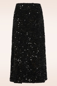 Smashed Lemon - Senna midi rok met pailletten in zwart 4