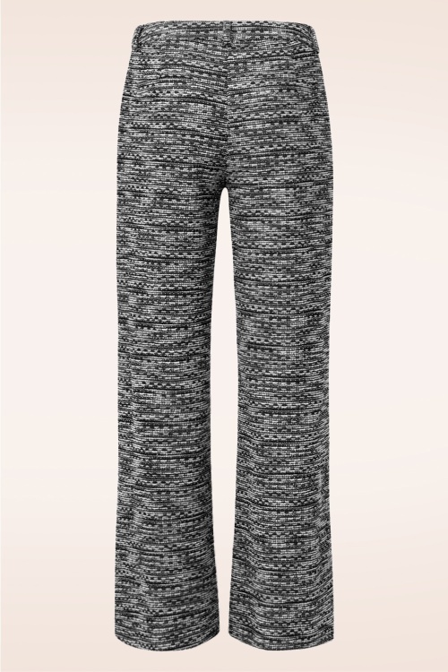 Smashed Lemon - Stella Bouclé pantalon in zwart en wit 6