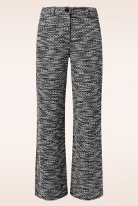 Smashed Lemon - Stella Bouclé pantalon in zwart en wit 2