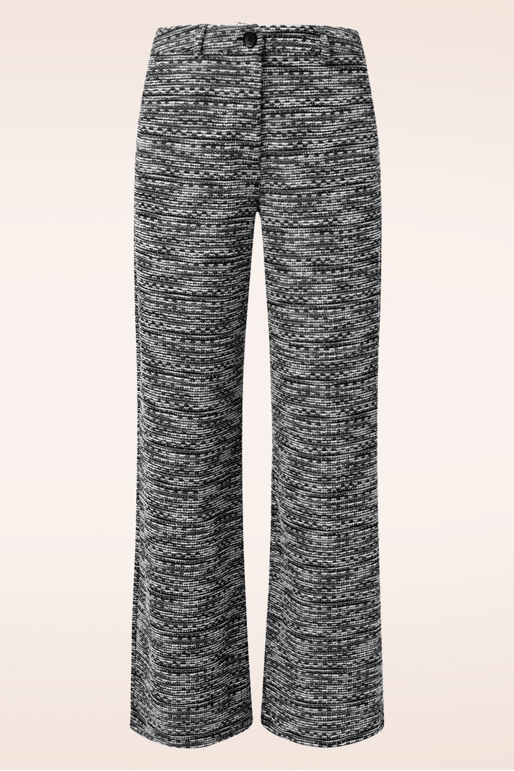 Smashed Lemon - Stella Bouclé pantalon in zwart en wit 2