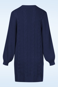Smashed Lemon - Kim gebreide jurk in marineblauw 5