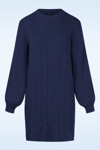 Smashed Lemon - Kim gebreide jurk in marineblauw 2