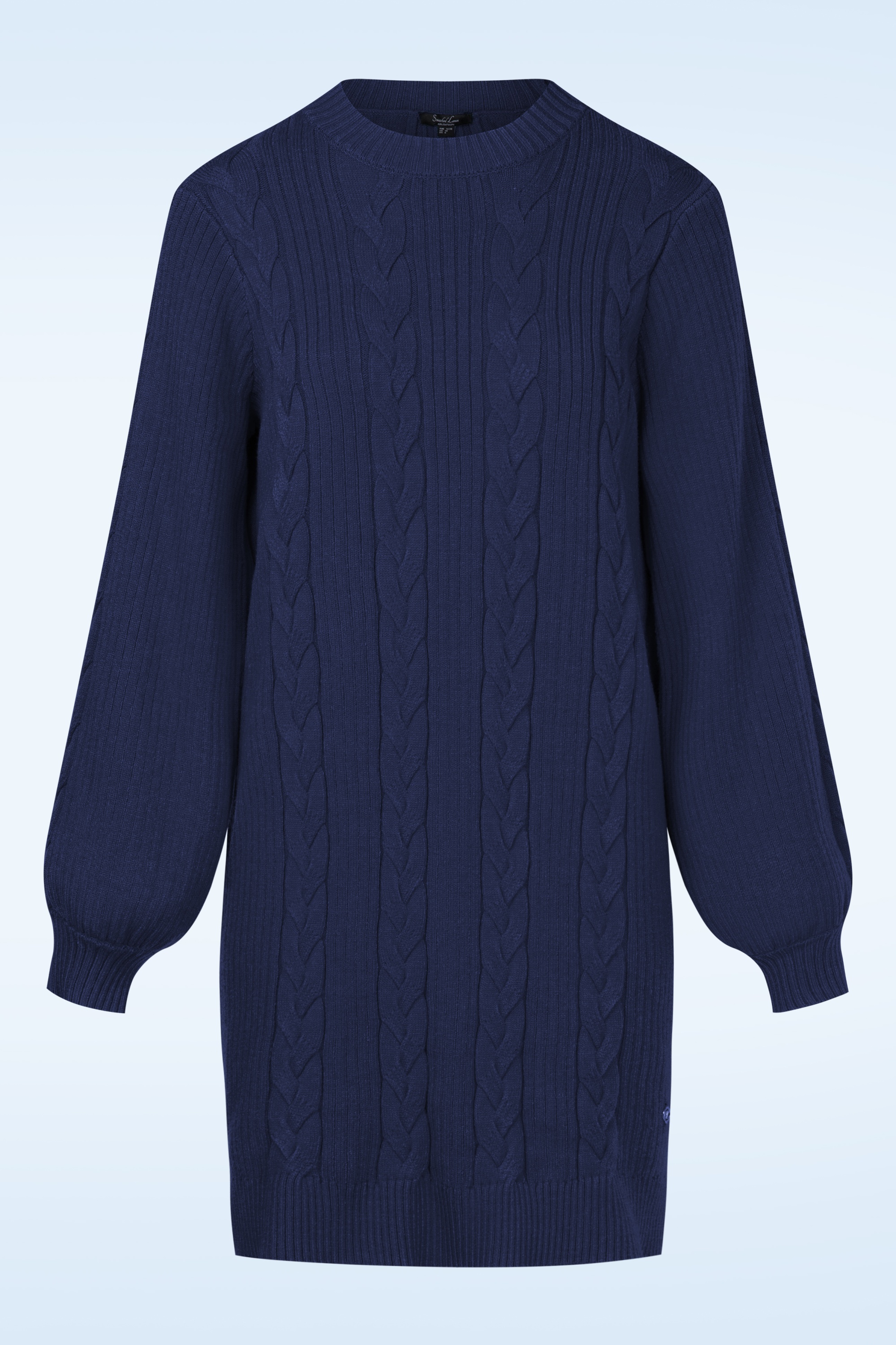 Smashed Lemon - Kim gebreide jurk in marineblauw 2