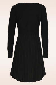 Smashed Lemon - Noelle gebreide a-lijn jurk in zwart 4
