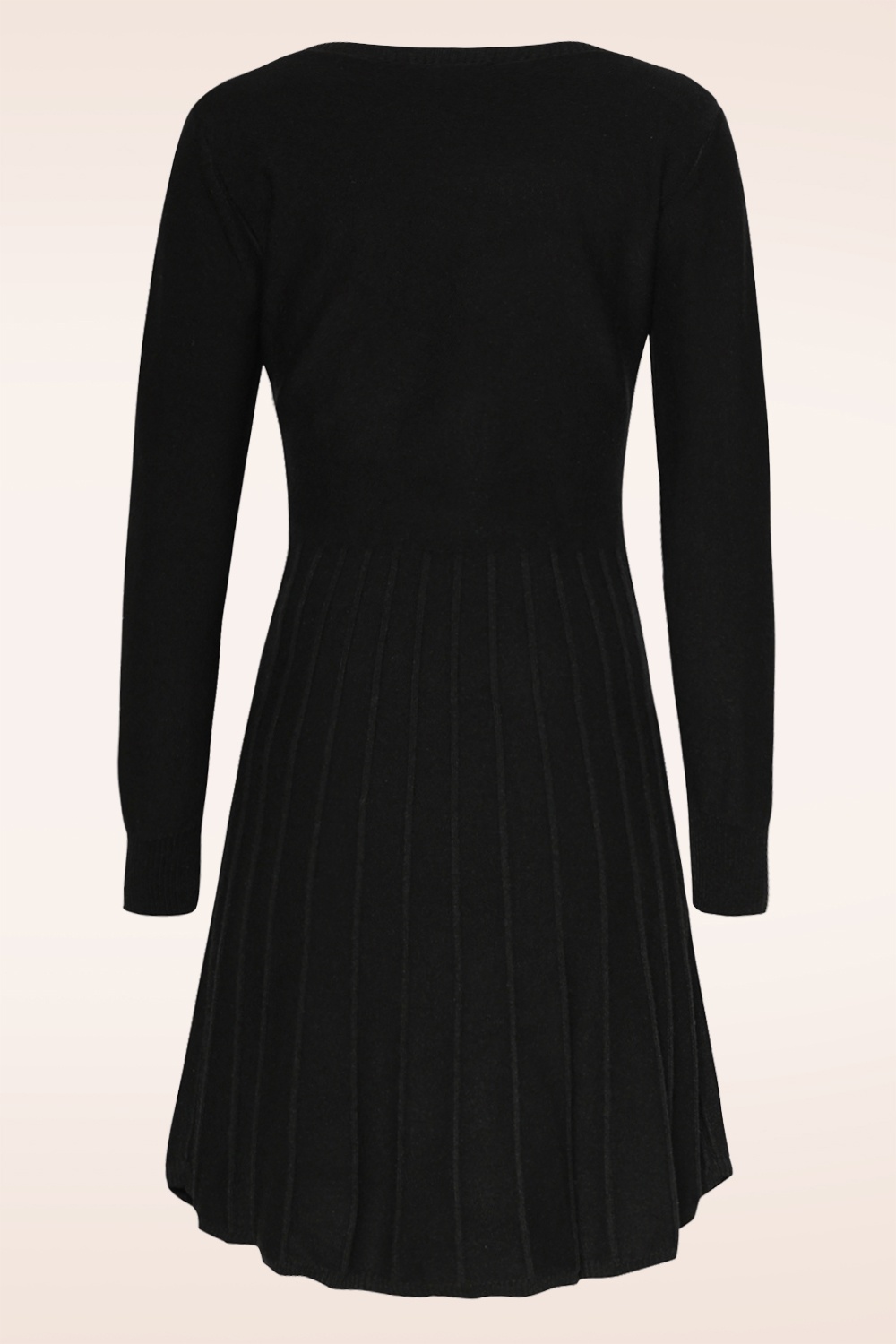 Smashed Lemon - Noelle gebreide a-lijn jurk in zwart 4