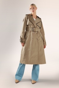Glamorous - Soft Command trenchcoat in donker taupe 2