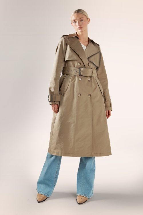 Glamorous - Soft Command trenchcoat in donker taupe 2