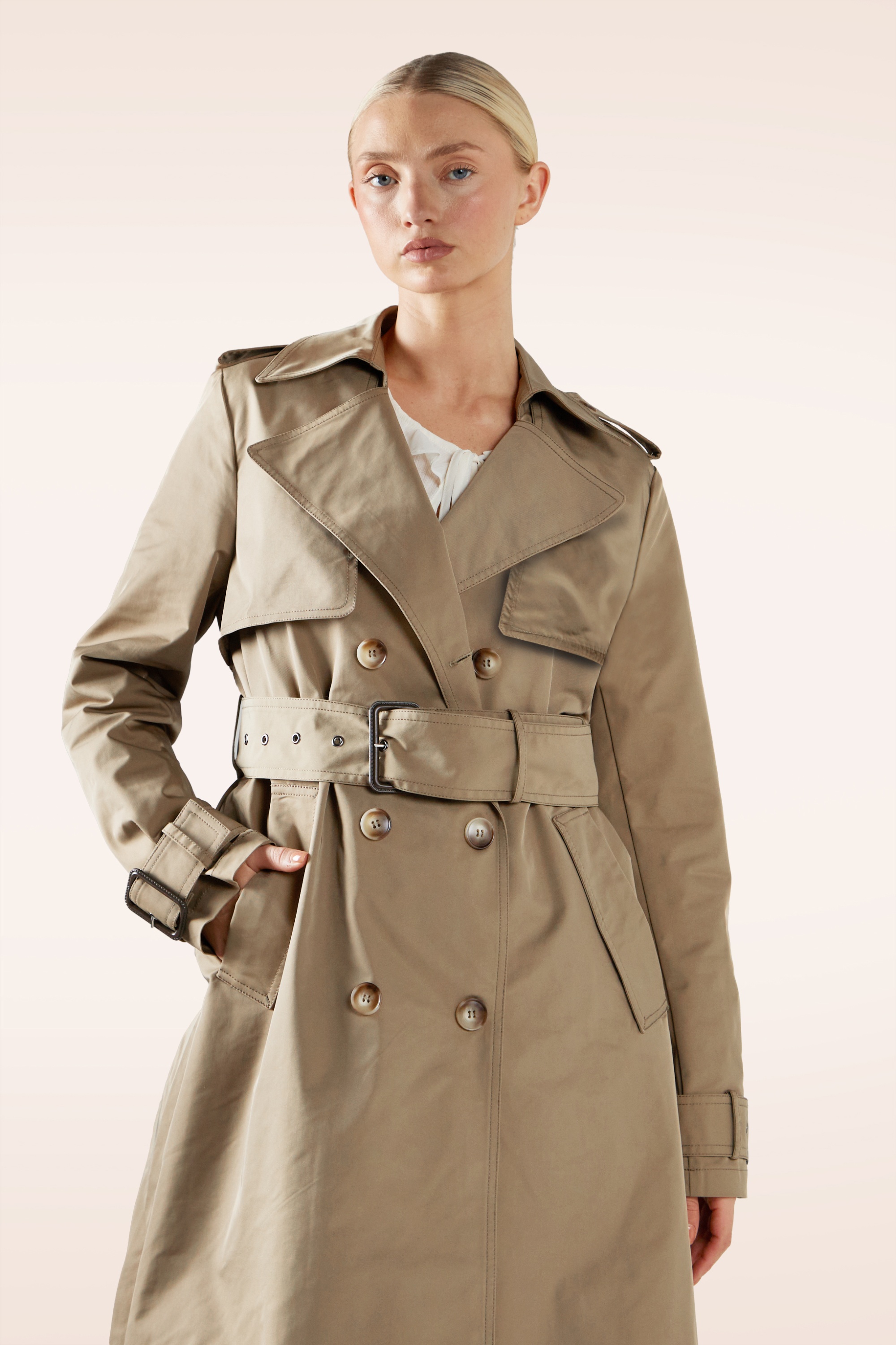 Glamorous - Soft Command trenchcoat in donker taupe 3