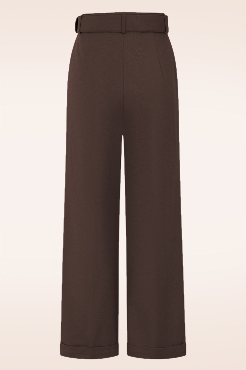 Banned Retro - Marley Tailored pantalon in bruin 3