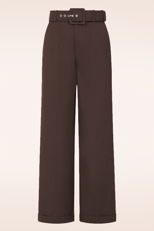 Banned Retro - Marley Tailored pantalon in bruin