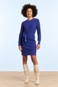 Smashed Lemon - Mila gebreide jurk in kobaltblauw