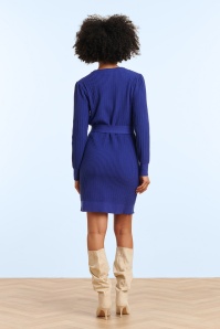 Smashed Lemon - Mila gebreide jurk in kobaltblauw 3