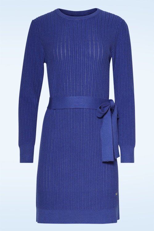 Smashed Lemon - Mila gebreide jurk in kobaltblauw 2