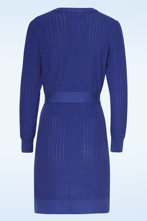 Smashed Lemon - Mila gebreide jurk in kobaltblauw 5