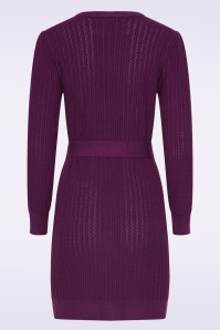 Smashed Lemon - Mila gebreide jurk in aubergine 2