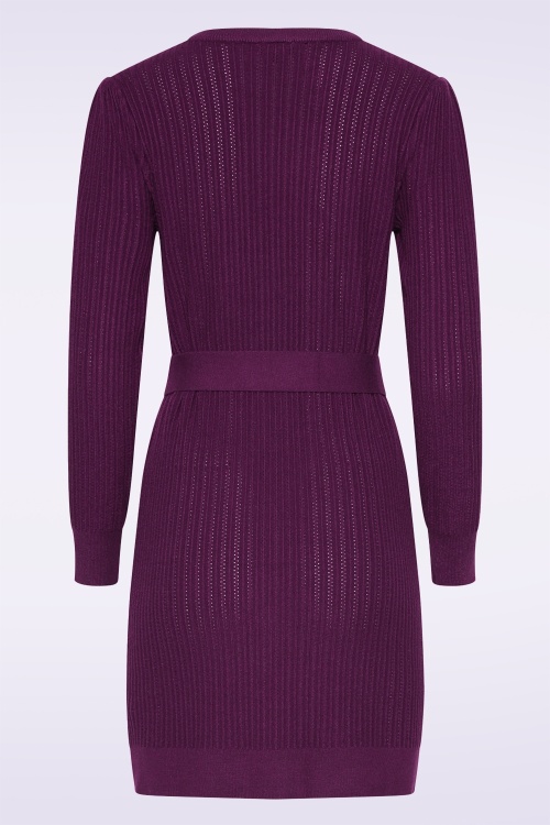 Smashed Lemon - Mila gebreide jurk in aubergine 2