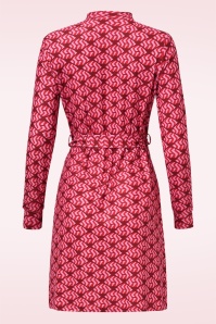 Smashed Lemon - Lovely Lips jurk in rood en roze 5