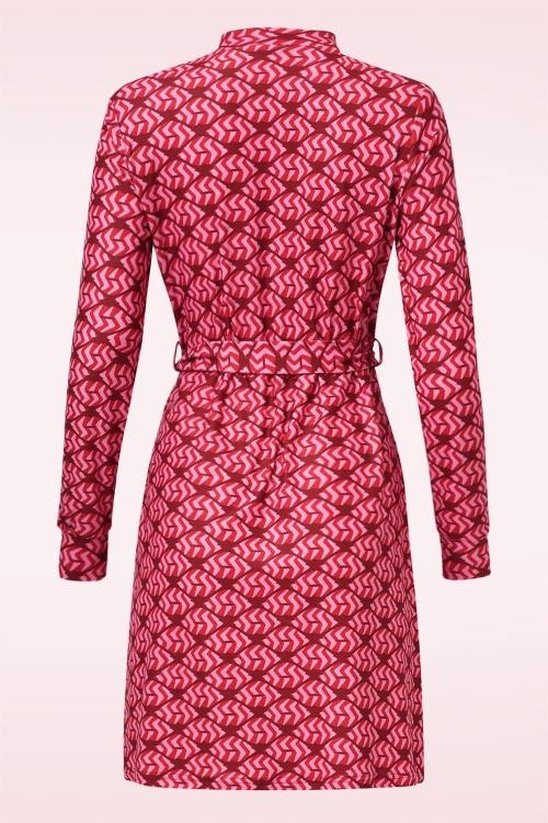 Smashed Lemon - Lovely Lips jurk in rood en roze 5