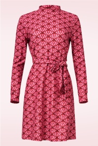 Smashed Lemon - Lovely Lips jurk in rood en roze 2