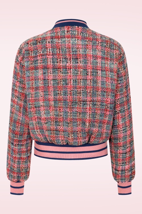 Minueto - Romola tweed bomberjack in roze en multi 5