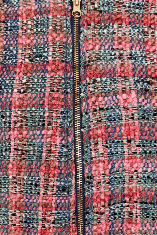 Minueto - Romola tweed bomberjack in roze en multi 3