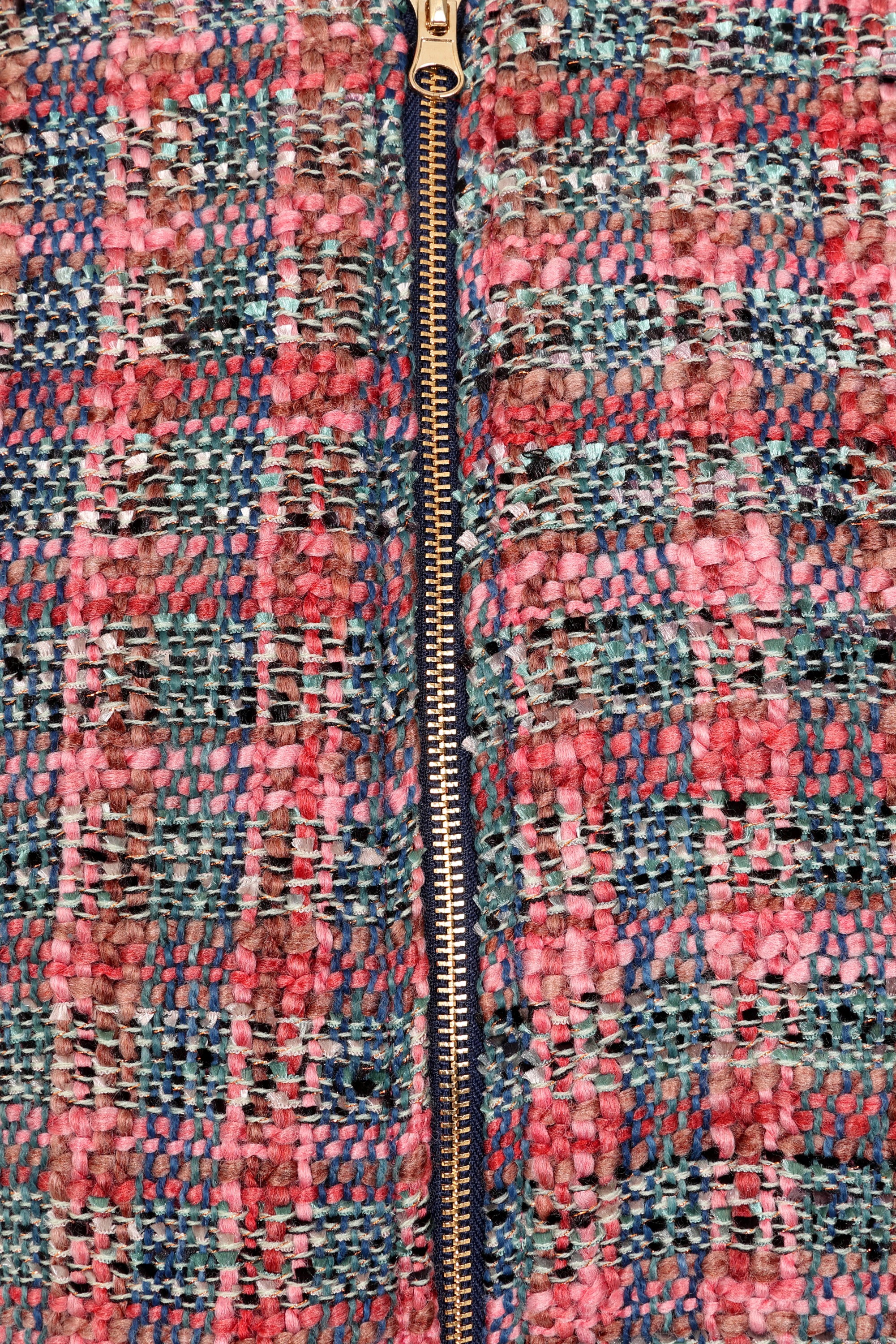 Minueto - Romola tweed bomberjack in roze en multi 3