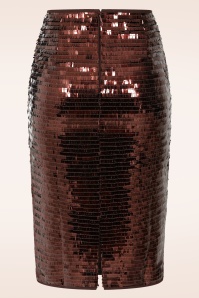 Minueto - Cherry midi rok met pailletten in bruin 6