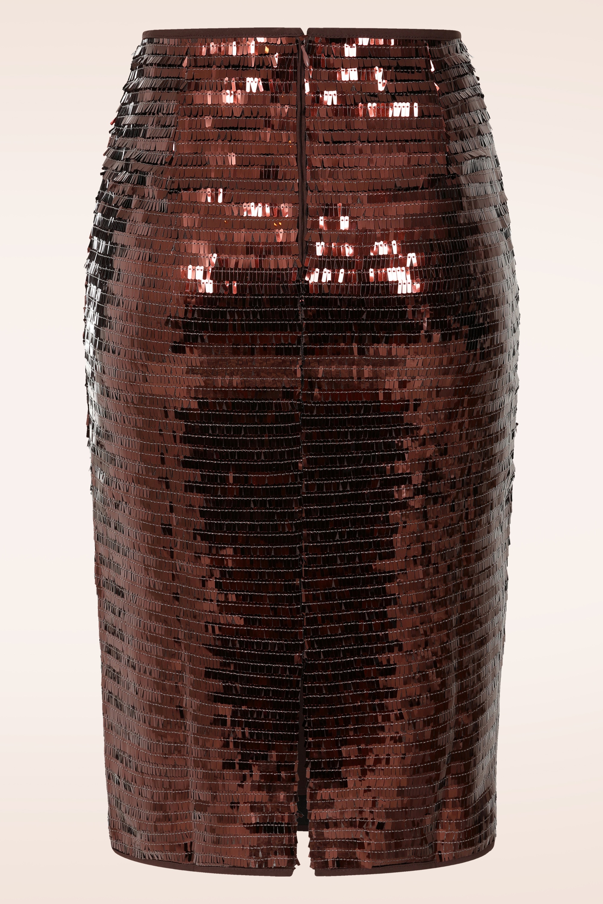 Minueto - Cherry midi rok met pailletten in bruin 6