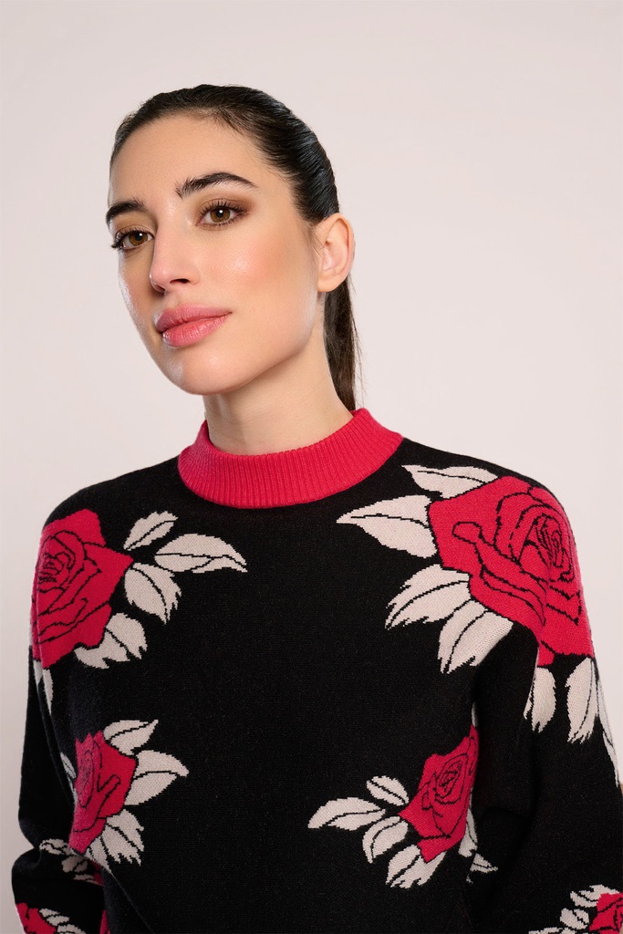 Minueto - Rosso trui in zwart en rood 3