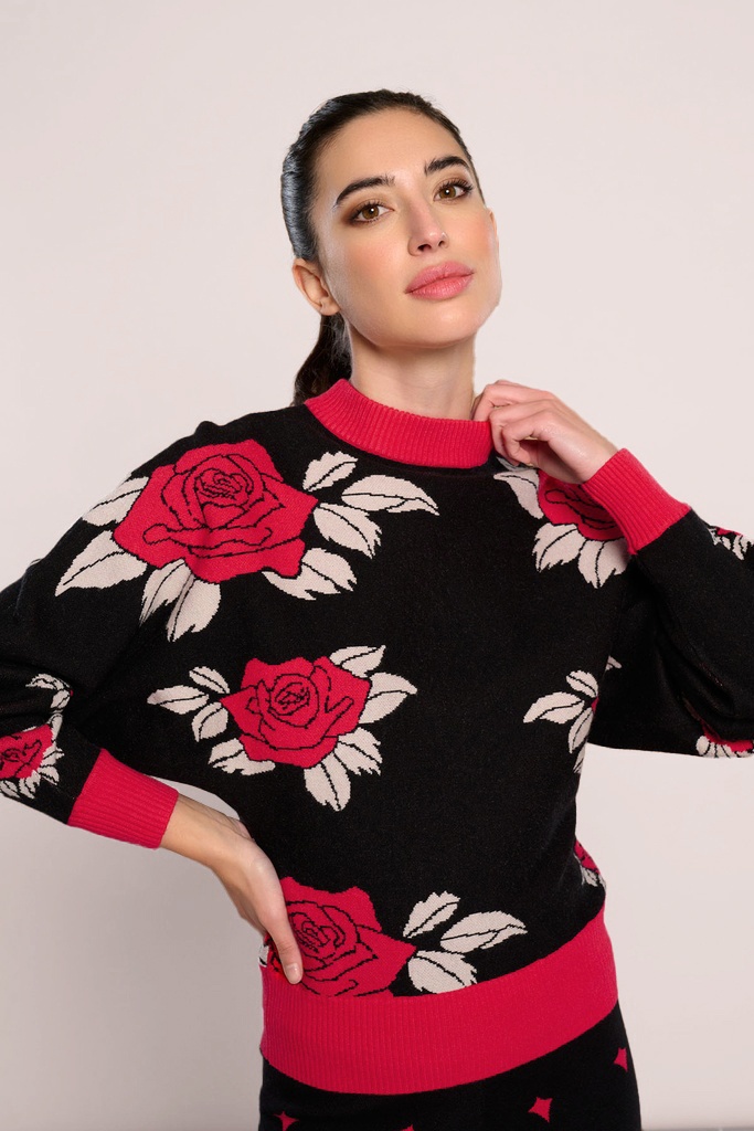 Minueto - Rosso trui in zwart en rood