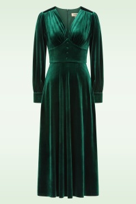 Timeless - Balia fluwelen midi jurk in smaragdgroen