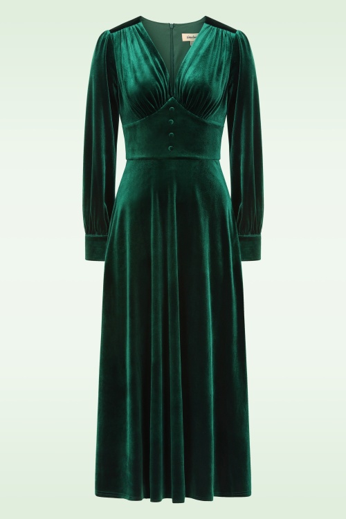 Timeless - Balia fluwelen midi jurk in smaragdgroen
