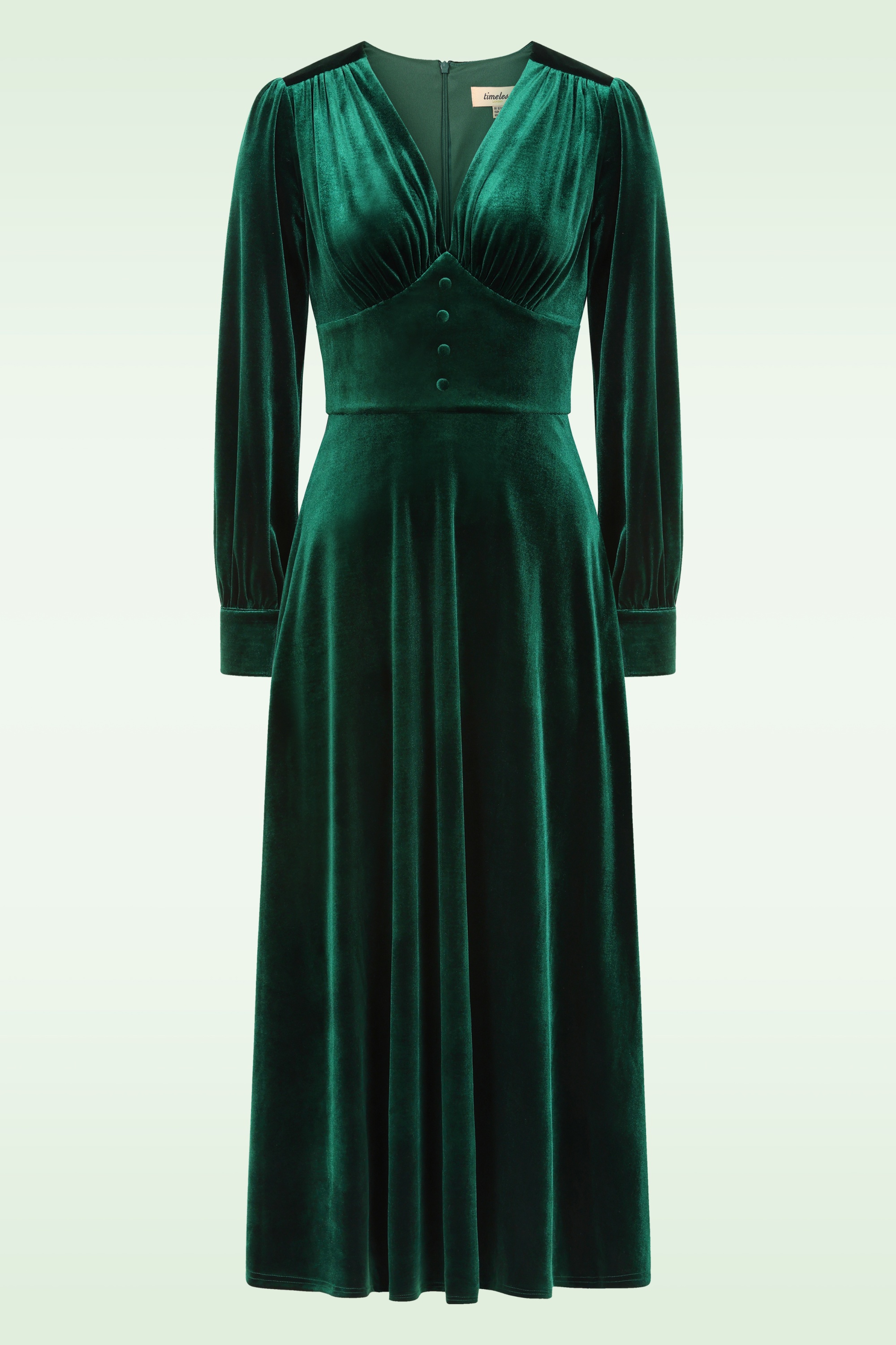 Timeless - Balia fluwelen midi jurk in smaragdgroen