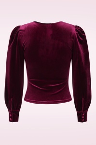 Timeless - Malika fluwelen top in bordeauxrood 3