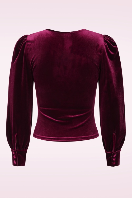 Timeless - Malika fluwelen top in bordeauxrood 3