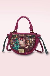 Vendula - Vendula Christmas Library Winged Top Handle tas in bordeauxrood 3