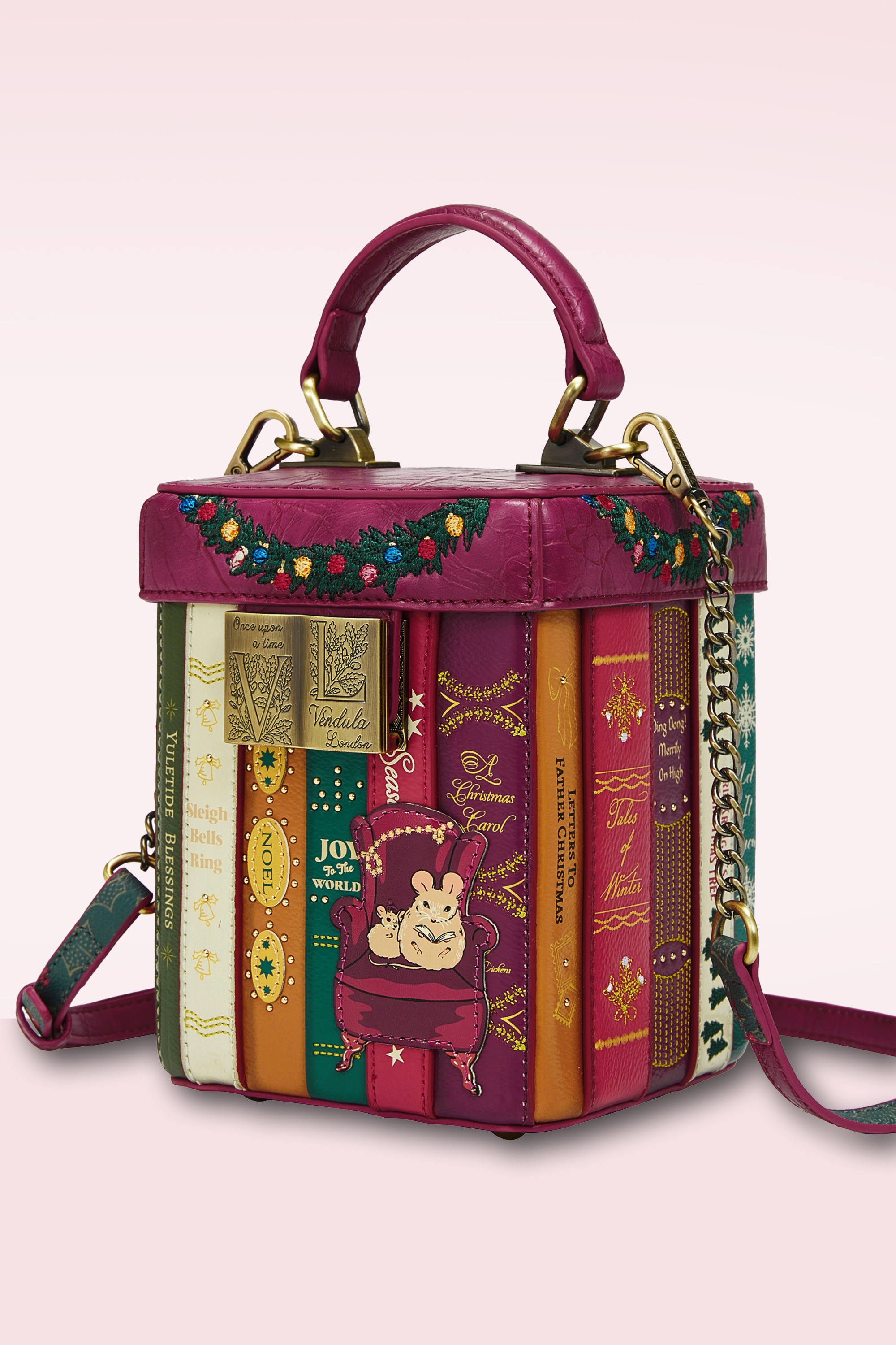 Vendula - Vendula Christmas Library Book Box tas in bordeauxrood 3