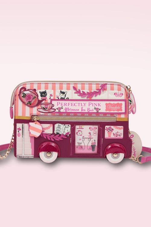 Vendula - Perfectly Pink Afternoon Tea Bus clutch tas