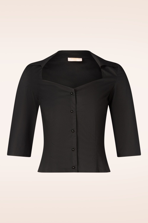 Topvintage Boutique Collection - Topvintage Exclusive ~ Katty blouse in zwart 2